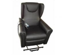 Poltrona lift con alzata in piedi elettrica linda - ecopelle nero