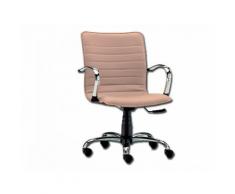 Sedia elite schienale basso - similpelle - beige