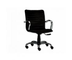 Sedia elite schienale basso - similpelle - nero
