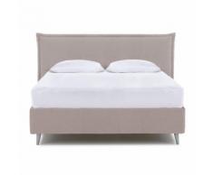 GIAVA - Letto matrimoniale da 160 contenitore con rete, beige