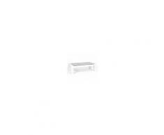 Mobili Fiver Tavolino da salotto, piano in vetro temperato, Iacopo, Bianco lucido