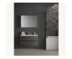 Duzzle Mobile Bagno Sospeso Edi 90 cm effetto cemento con specchio contenitore
