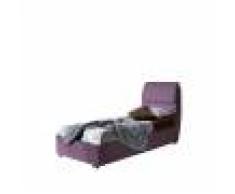 Flow Fusion Design Letto singolo Donatella in similpelle malva con contenitore
