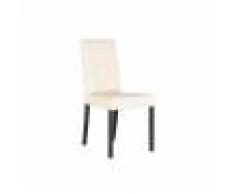 Duzzle Sedia in legno Amelia rivestita in similpelle beige