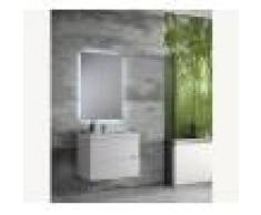 Duzzle Mobile Bagno Sospeso River 70 cm bianco con specchio Led retro illuminato