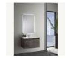 Duzzle Mobile Bagno Sospeso Slim 75 cm Effetto Ruggine con specchio Led