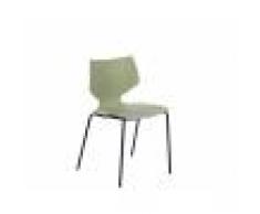Duzzle Sedia Speedy verde in metallo e polipropilene OM/365/VC