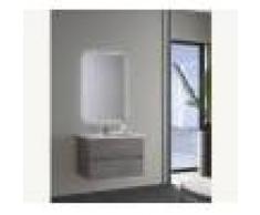 Duzzle Mobile Bagno Sospeso Edi 75 cm effetto cemento con specchio led
