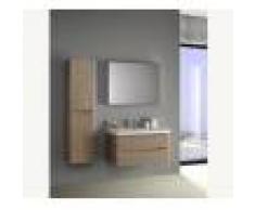 Duzzle Mobile Bagno Sospeso Smile 90 cm rovere con specchio contenitore