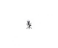 Sediadaufficio Sedia per PC modello NORRIS, design gaming, imbottita e rivestita in pelle, bianco