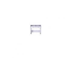 Homcom Scrivania Tavolo Porta PC con due Ripiani con Ruote in Legno MDF, Bianco, 100x36x88cm
