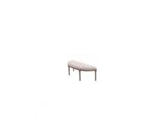 Homcom Panca Fondoletto Semicircolare con Struttura in Legno e Imbottitura in Stile Chesterfield Beige 140,5x51x48cm