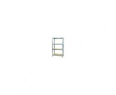 GRIMA Scaffale Legno/metallo 4 Ripiani 300 Kg Zincato Ad Incastro 120x180x50 Cm (Lxhxp)