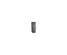 Cassettiera Empire 10 Cassetti 37x112x39 Cm (Lxhxp) Nero E Cassetti Trasparenti