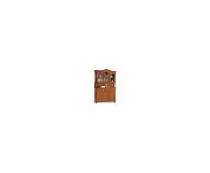 Milani Home KYLIE - credenza con vetrina in legno massello 150 x 43 x 228