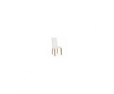 Milani Home JACQUELYN - sedia moderna ecopelle con gambe in legno