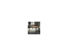 Milani Home BERNARD - tavolo da pranzo moderno allungabile in metallo e rovere 80 x 140/200
