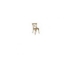 Milani Home ABBY - sedia moderna in legno con seduta in paglia