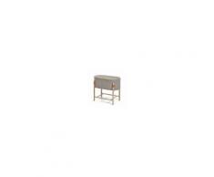 Kave Home Culla Adara in tessuto effetto lana grigio e legno massello difaggio 63 x 44,5 cm