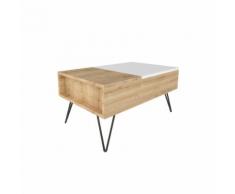 Tavolino Mixa, rovere/bianco