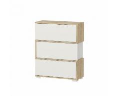 Scarpiera Zigzag, bianco/rovere