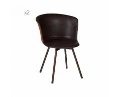 Set da 2 kir pur - sedia imbottita marrone, esterno beige