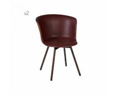 Set da 2 kir pur - sedia imbottita bordeaux, esterno beige