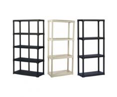 :Scaffale in polipropilene a 5 ripiani/ 600 x 300 x 1760 mm/ Nero