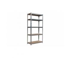 Scaffale con 5 ripiani in acciaio e Mdf