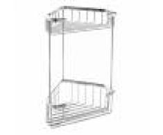 Metaform Top Line Mensola Doccia Angolare Doppia In Acciaio Inox 33 Cm