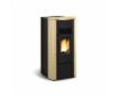 Stufa A Pellet La Nordica Extraflame Giusy Plus Evo 8,0 Kw In Acciaio E Top In Maiolica Colore Pergamena Canalizzata Ad Aria