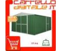 Box in Acciaio Zincato Casetta da Giardino in Lamiera 3.60 x 4.30 m x h2.10 m - 185 KG - 15 metri quadri - VERDE