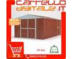 Box in Acciaio Zincato Casetta da Giardino in Lamiera 3.60 x 4.30 m x h2.10 m - 185 KG - 15 metri quadri - LEGNO