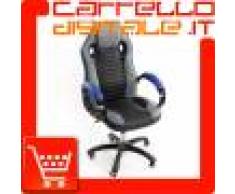 Poltrona da Ufficio Presidenziale - Mod. Sport Racing - ideale per Gaming - Blue