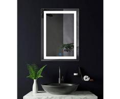 Specchio Rettangolare luminosa LED 36W 660x450mm accensione Touch