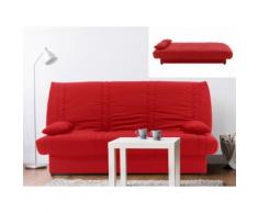 Divano letto clic clac con contenitore portaoggetti in tessuto Rosso - FARWEST