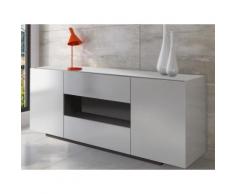 Credenza con 2 cassetti e 2 ante Bianca brillante - MALIK