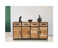 Credenza con 4 ante e 4 cassetti in Acacia e Metallo - CHICAGO