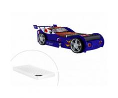 Letto auto con cassetto 90 x 200 cm Blu + materasso incluso - RUNNER