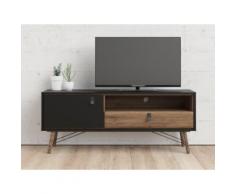 Mobile TV 1 anta e 1 cassetto Colore: Noce e Antracite - FURESO