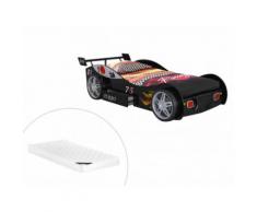 Letto auto con cassetto 90 x 200 cm Nero + materasso incluso - RUNNER