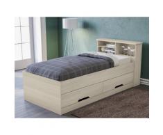 Letto singolo con cassetti e scomparti Quercia - 90 x 190 cm - BORIS
