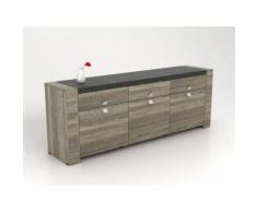 Credenza con 3 cassetti e 3 ante in MDF effetto granito - METEORITE