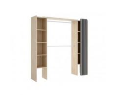 Armadio guardaroba estensibile L110/180 cm Quercia e grigio - DORIAN