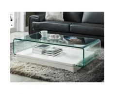 Tavolino in Vetro curvo e MDF laccato bianco - GLOSSIE
