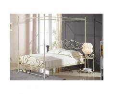 Letto a baldacchino 140 x 190 cm in Metallo stile ferro battuto - IMPERATRICE
