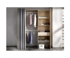 Armadio guardaroba allungabile L.110/160 cm Rovere e Antracite - LAURENT