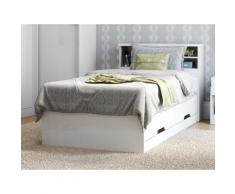 Letto singolo con cassetti e scomparti Bianco 90 x 190 cm - BORIS