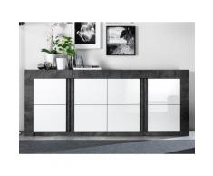 Credenza 4 ante Aspetto ardesia e bianco laccato - ESSIA