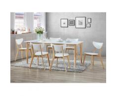 Set "Sala da pranzo": tavolo allungabile + 6 sedie CARINE - Bianco
